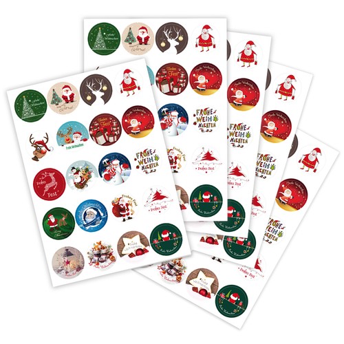 100 weihnachtsaufkleber xmas - 100,