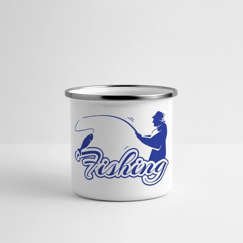 Emaille tasse angeln fishing - emaille,