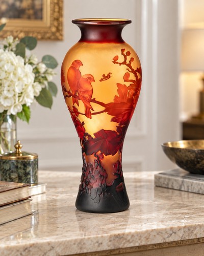 Vase gallé stil aus cameo - im,