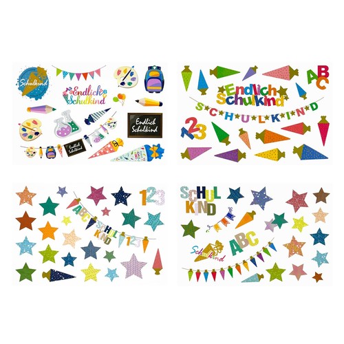 Sticker set endlich schulkind - sticker,