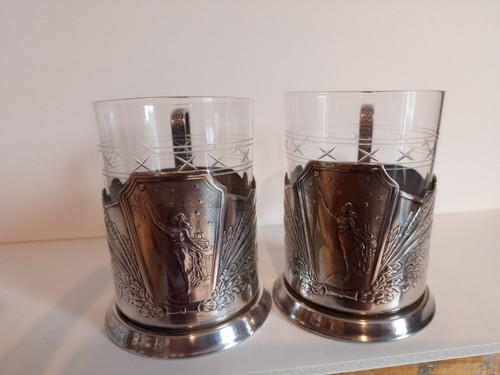 Teeglashalter mit glas paar - teeglashalter,