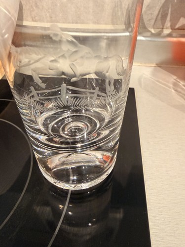 Glas mit reiter motiv - mit, schweres